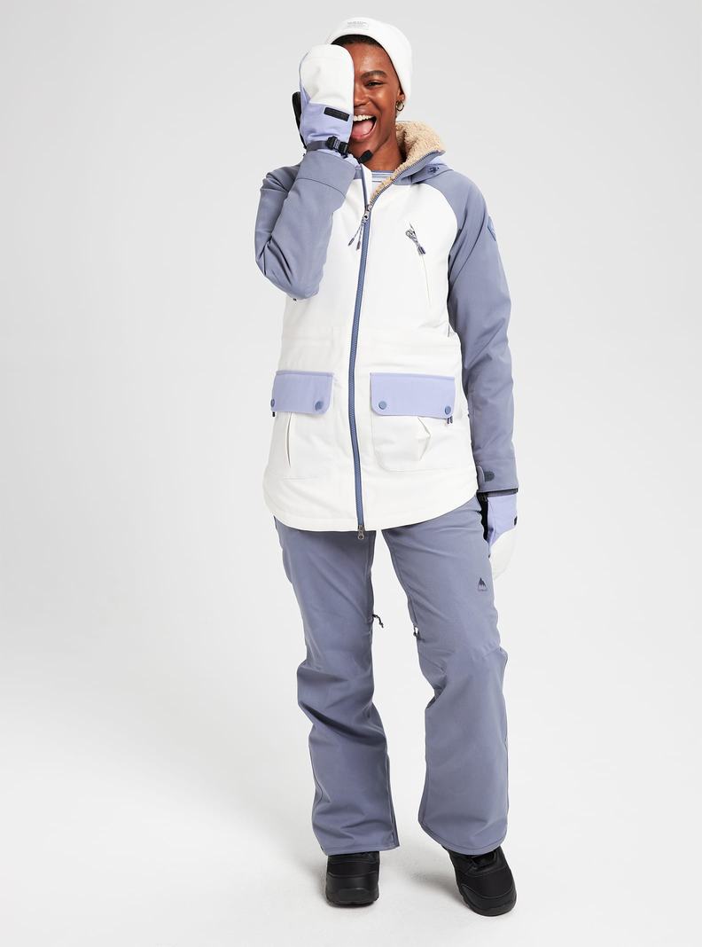 Veste Snowboard Burton Prowess  Grise Blanche Violette Femme | RUG-4373093