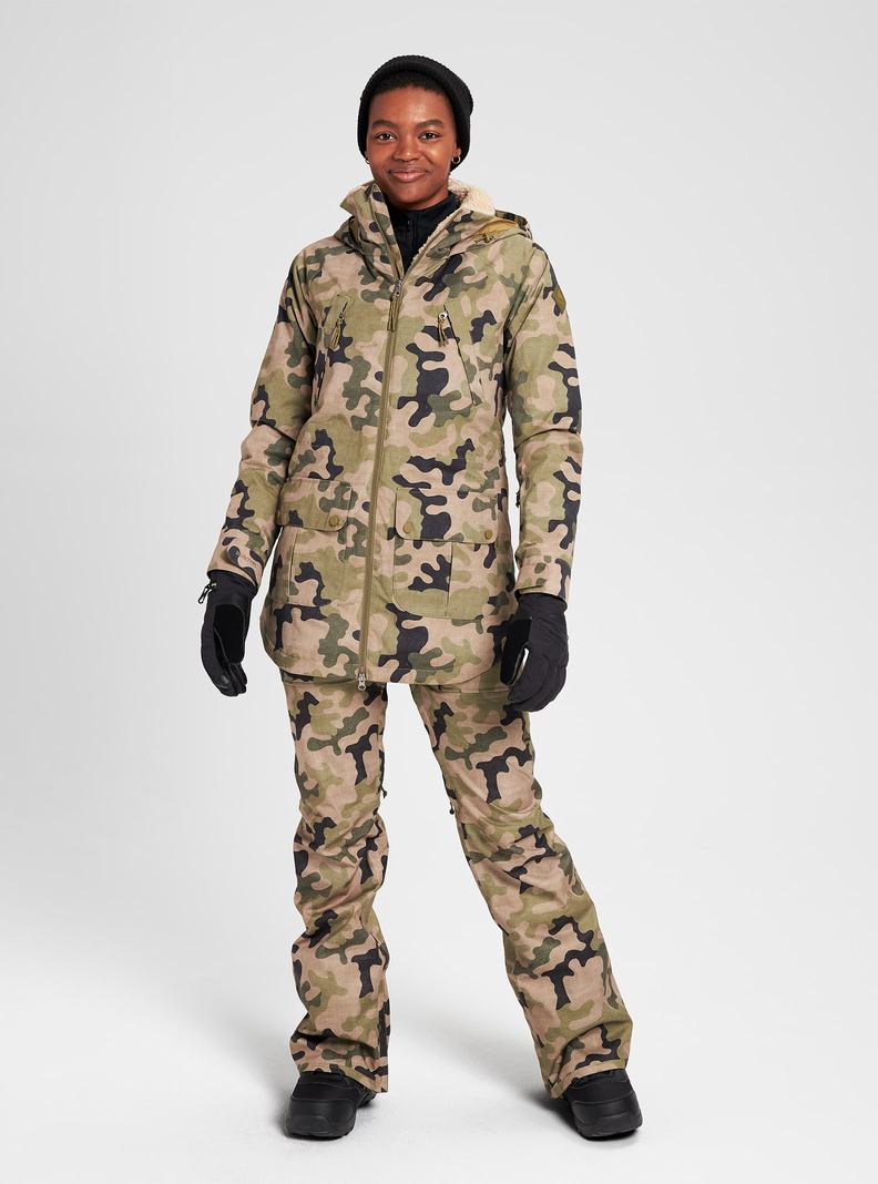 Veste Snowboard Burton Prowess  Vert Olive Camouflage Femme | DIM-7217769