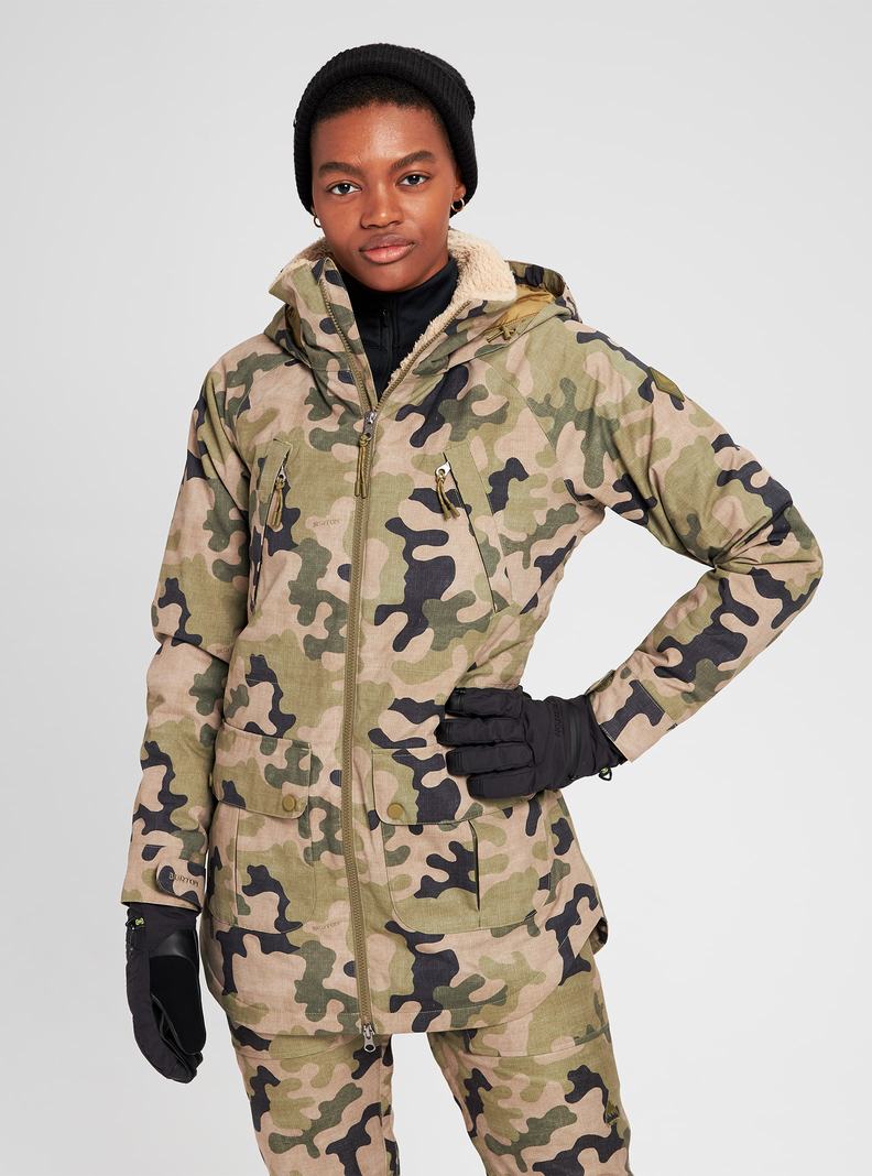 Veste Snowboard Burton Prowess  Vert Olive Camouflage Femme | DIM-7217769