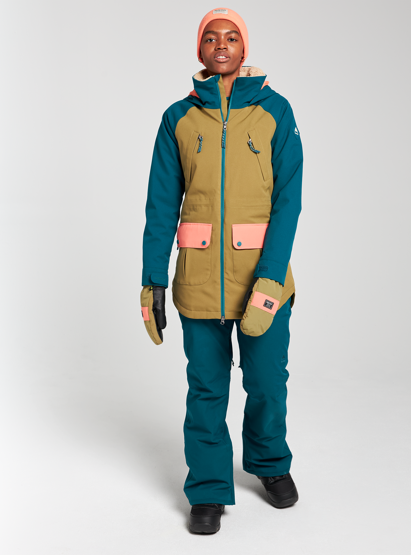 Veste Snowboard Burton Prowess  Vert Olive Bleu Femme | RGZ-3267937