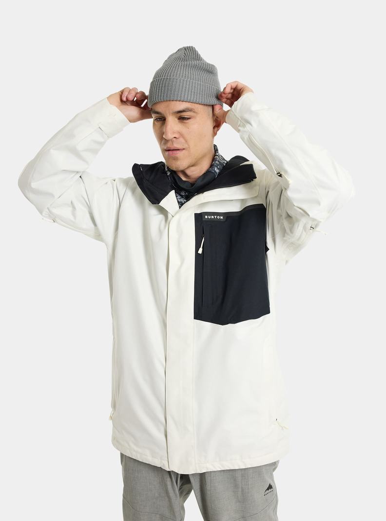 Veste Snowboard Burton Powline GORE-TEX 2L  Blanche Noir Homme | HGA-6527675