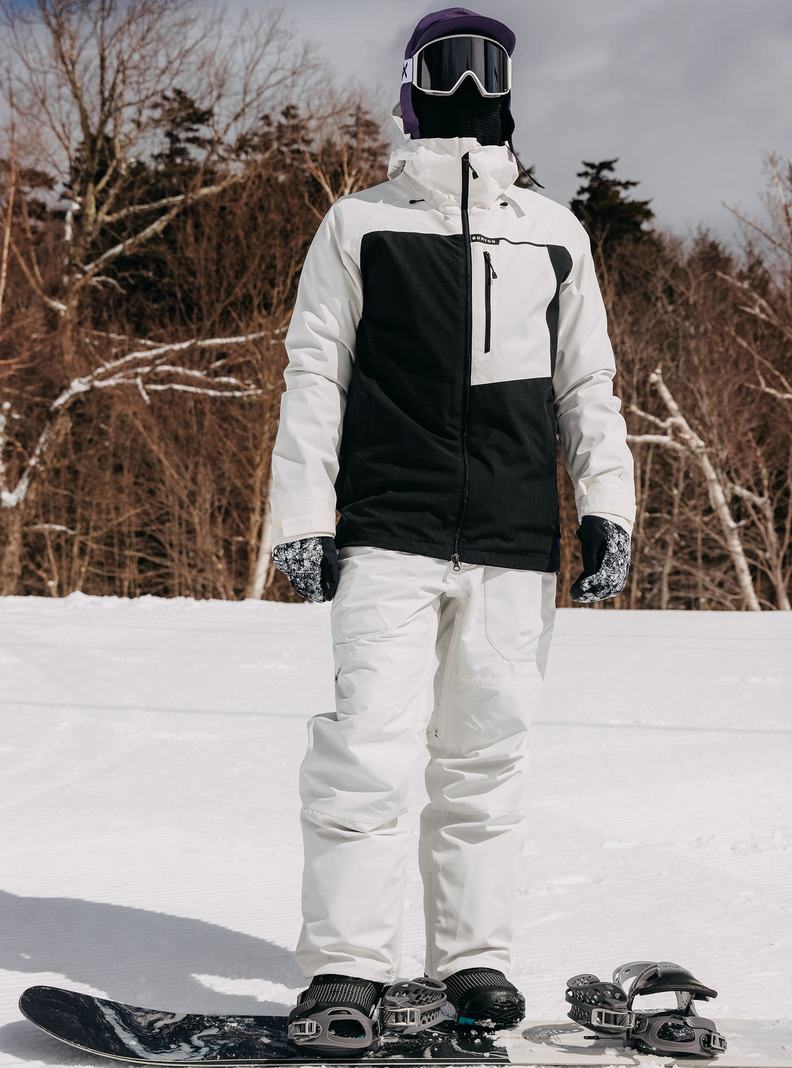 Veste Snowboard Burton Lodgepole 2L  Blanche Noir Homme | BLE-8368119