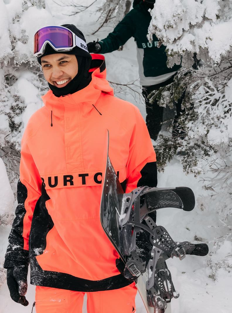 Veste Snowboard Burton Frostner 2L Anorak  Orange Noir Homme | BWI-9109109