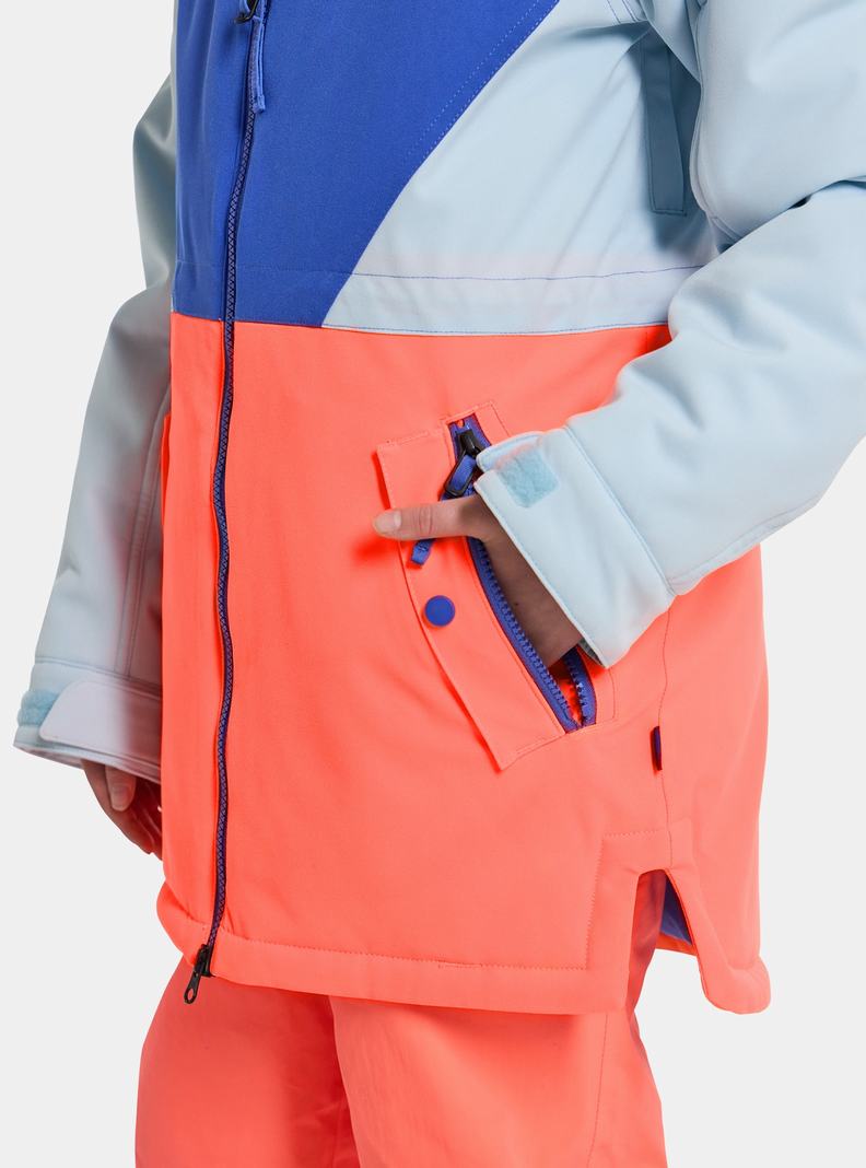 Veste Snowboard Burton Khione 2L  Bleu Orange Enfant | HAE-0216323